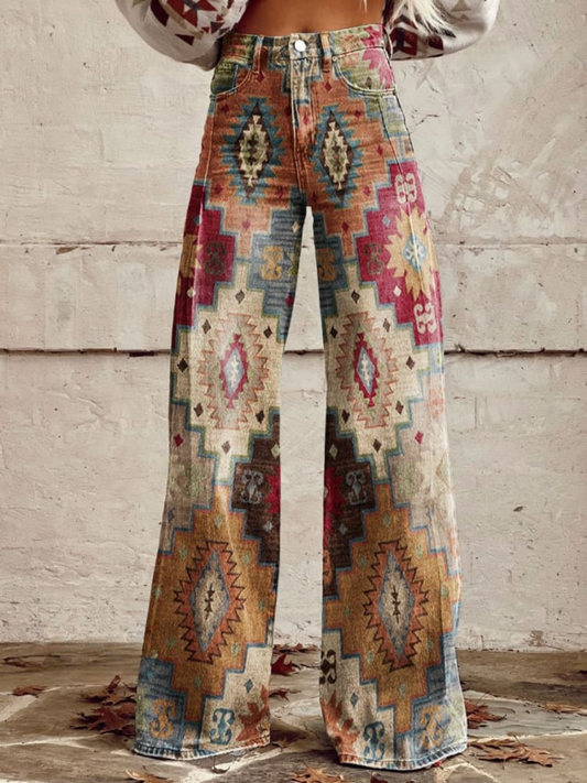 Nomadic™ | Pantaloni vintage boho a gamba larga