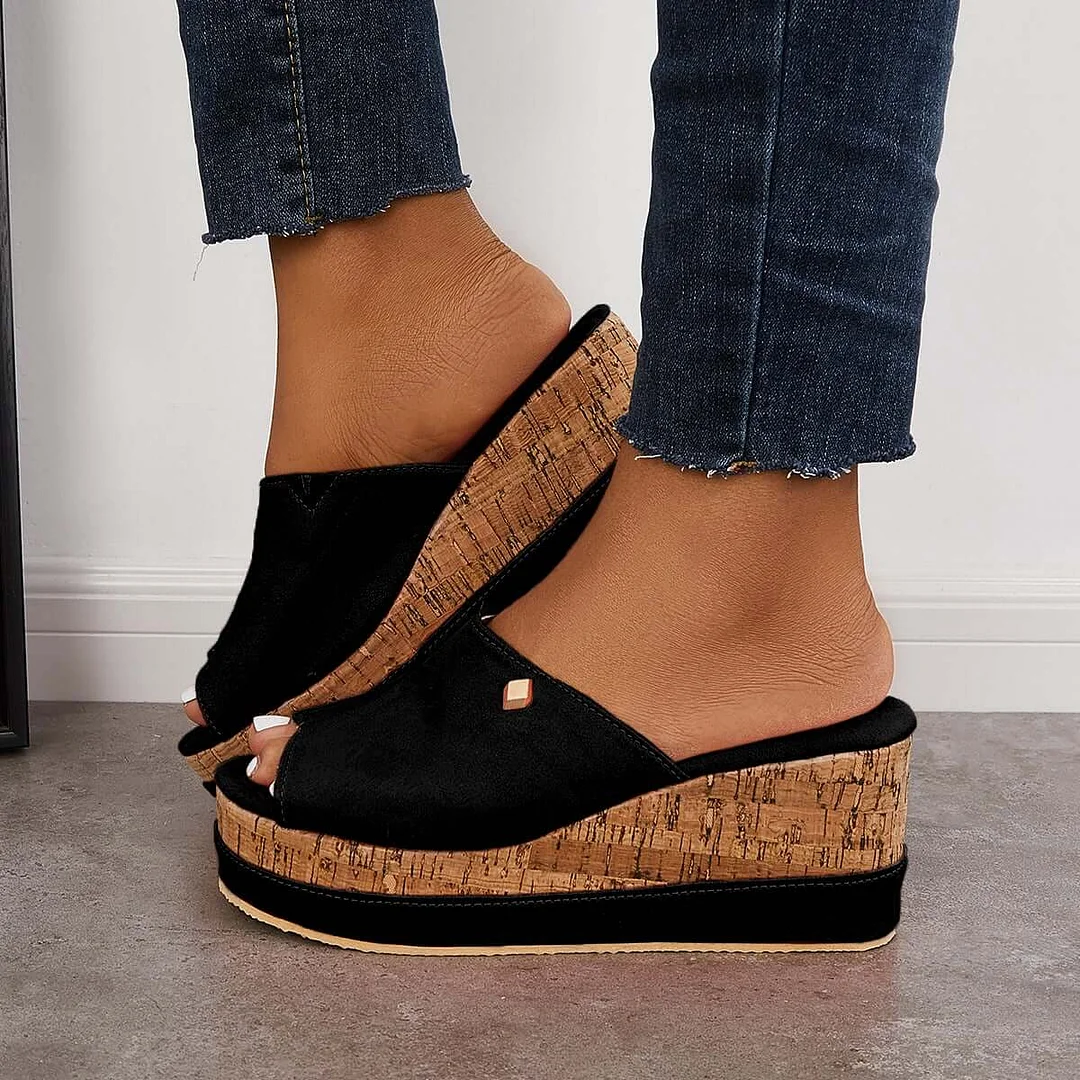Shannon - Comodi sandali stringati con suola in sughero Scarpe da piattaforma