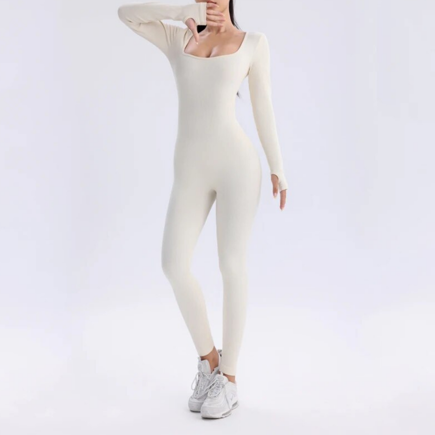 Tuta sportiva monocolore a maniche lunghe