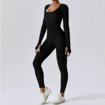 Tuta sportiva monocolore a maniche lunghe
