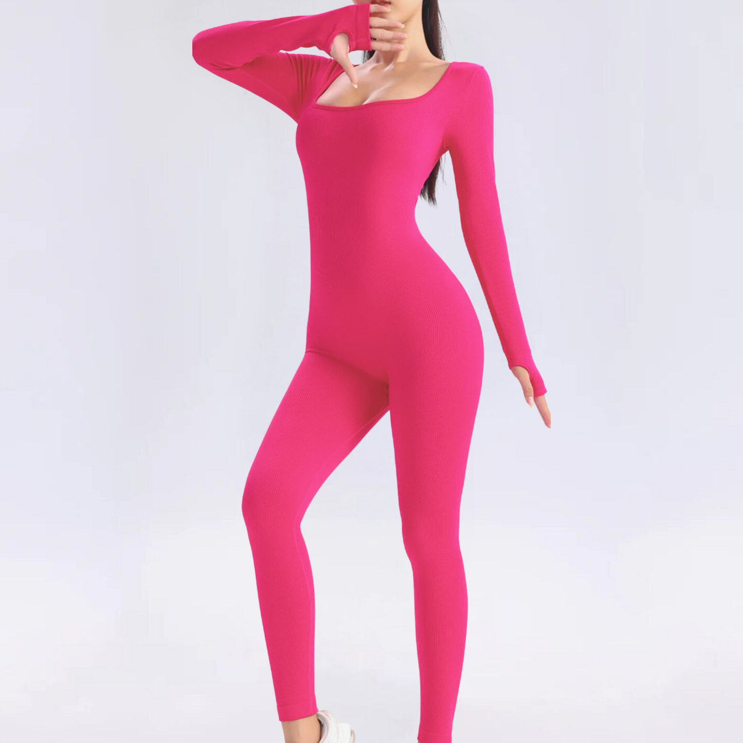 Tuta sportiva monocolore a maniche lunghe