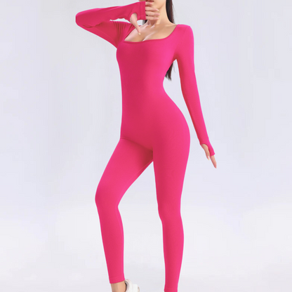 Tuta sportiva monocolore a maniche lunghe