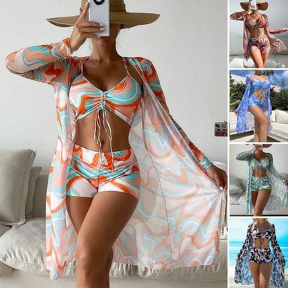 Cleo - Set bikini a vita alta con copricostume