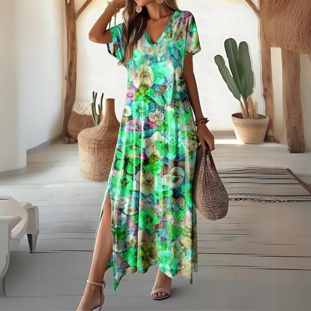 Romane - Elegante abito floreale colorato