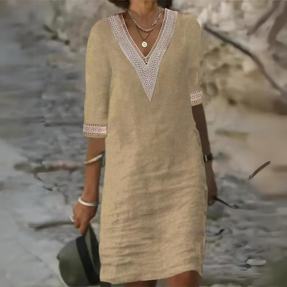 Sidonie - Elegante abito vintage con scollo a V