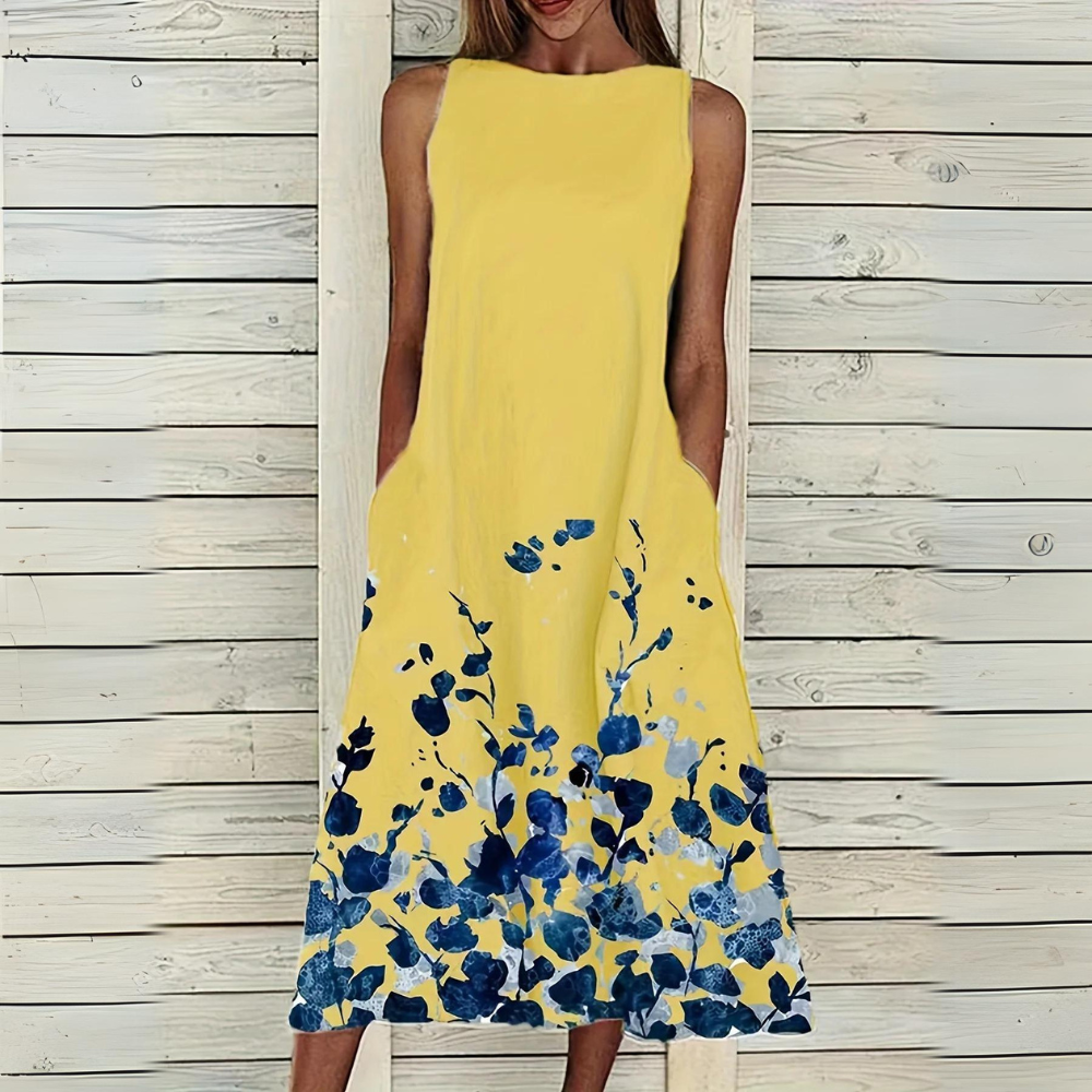 Giulia - Abito elegante senza maniche con stampa floreale