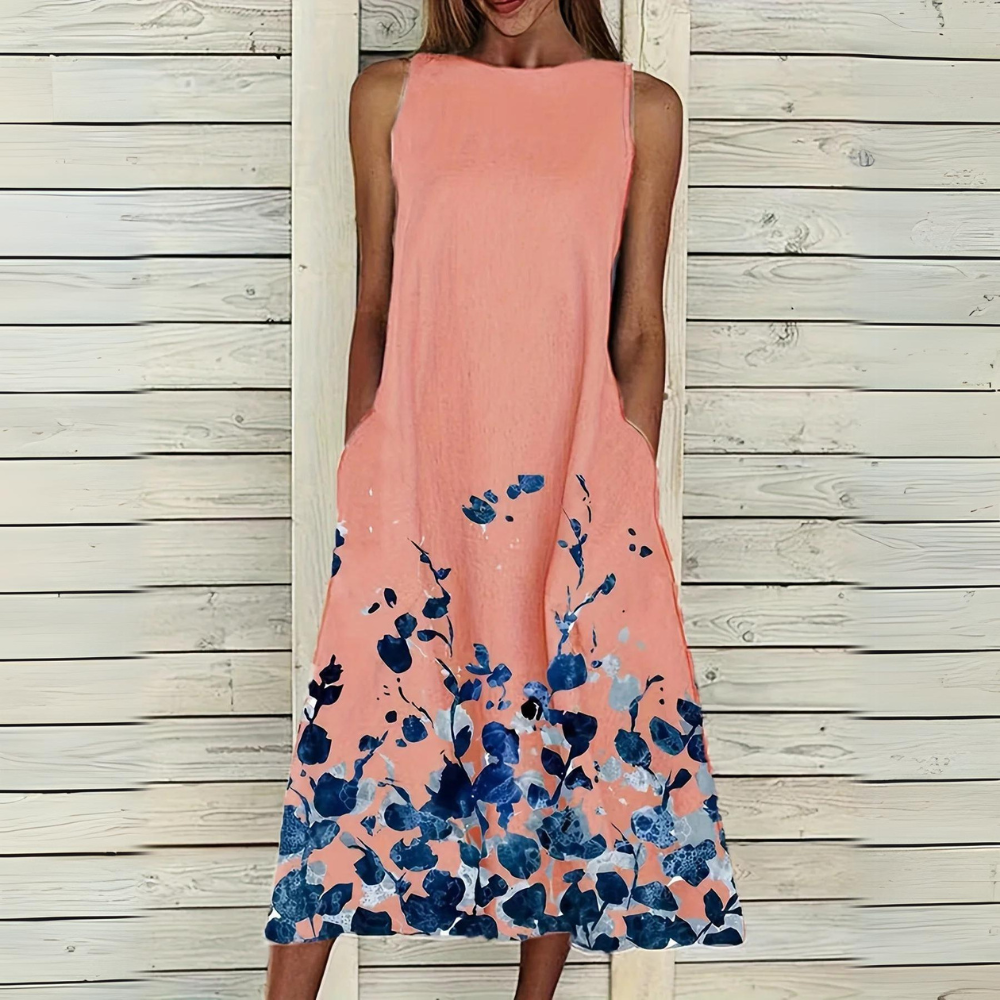 Giulia - Abito elegante senza maniche con stampa floreale