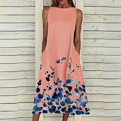 Giulia - Abito elegante senza maniche con stampa floreale
