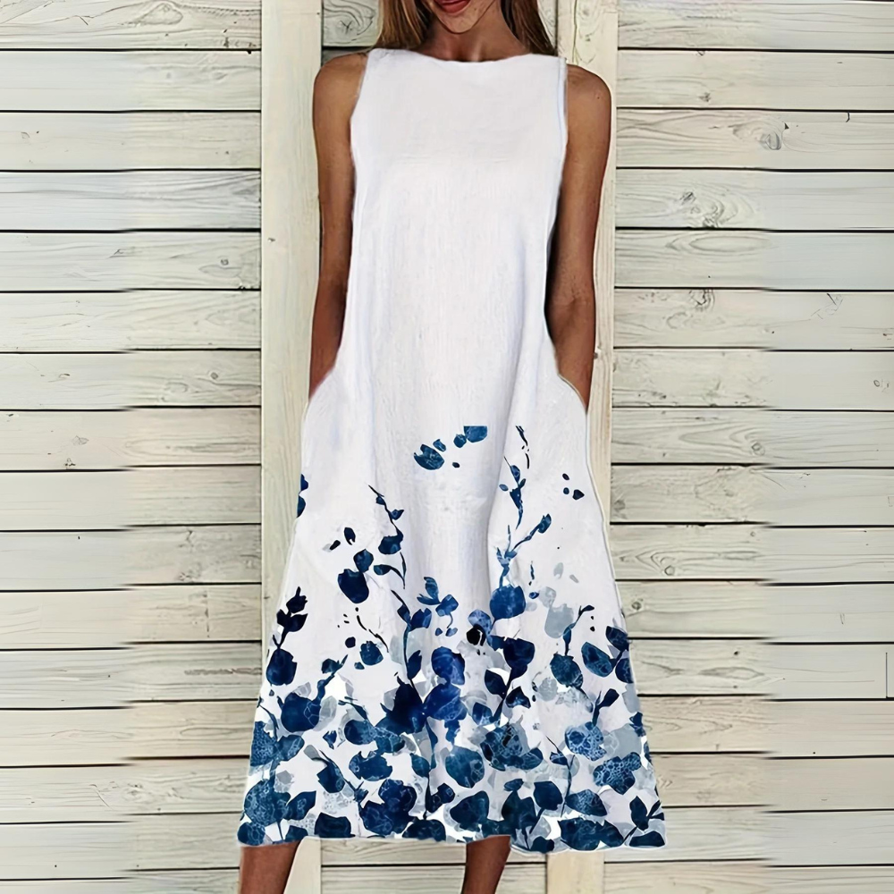 Giulia - Abito elegante senza maniche con stampa floreale