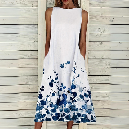 Giulia - Abito elegante senza maniche con stampa floreale