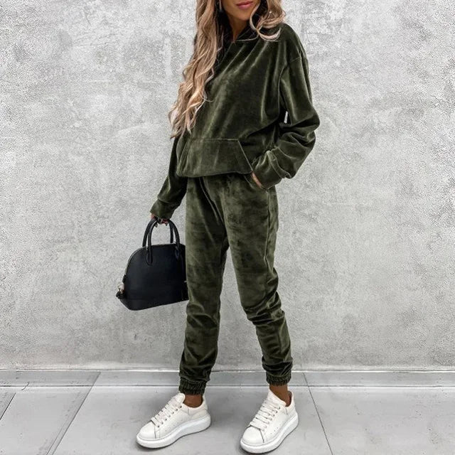 Wendela | Set di maglione e pantaloni da jogging in velluto di lusso