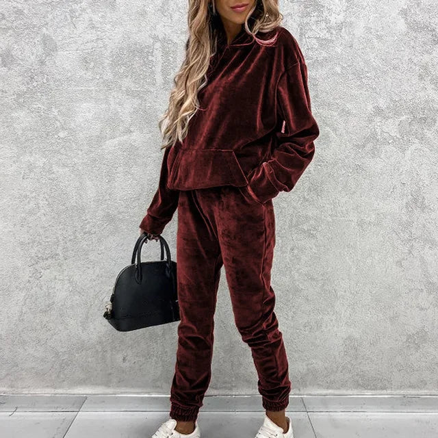 Wendela | Set di maglione e pantaloni da jogging in velluto di lusso