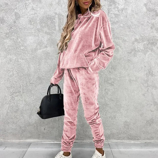 Wendela | Set di maglione e pantaloni da jogging in velluto di lusso