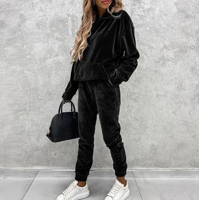 Wendela | Set di maglione e pantaloni da jogging in velluto di lusso