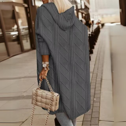 Janka - Elegante giacca lunga con cappuccio