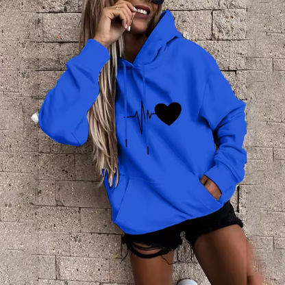 Jelena - Felpa casual con cappuccio e stampa