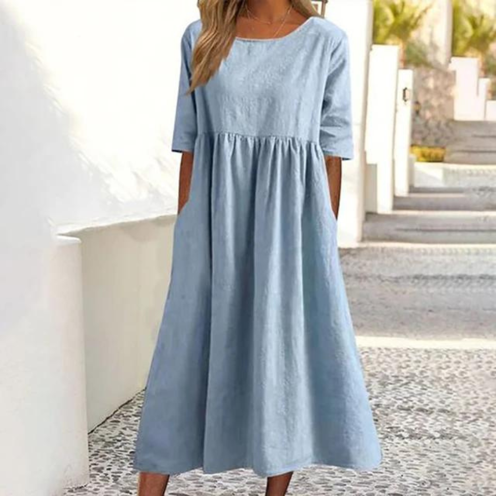 Lieke - Abito in cotone e canapa