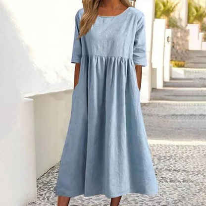 Lieke - Abito in cotone e canapa