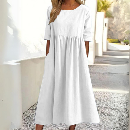 Lieke - Abito in cotone e canapa