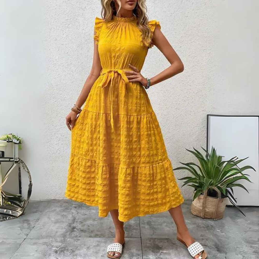 Marieke - Abito dettagliato con cintura in tessuto