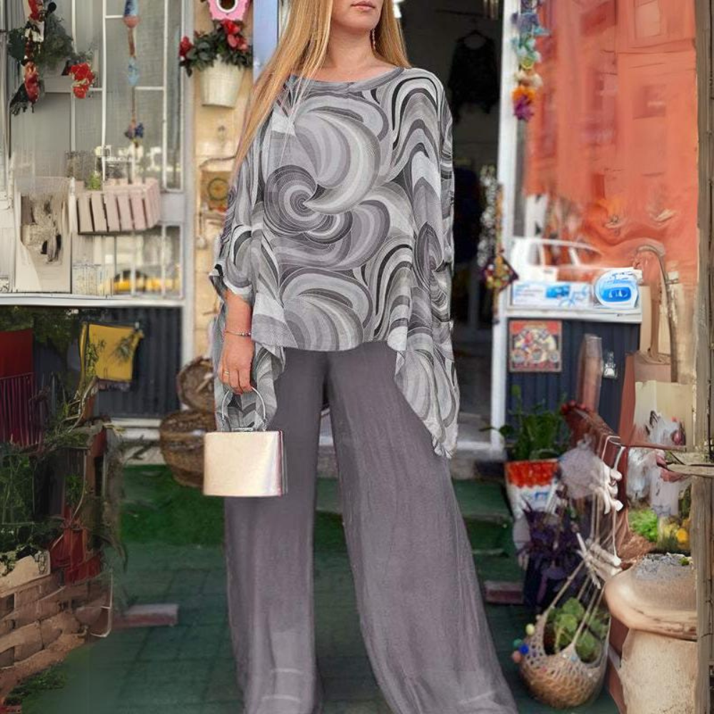 Fila - Set elegante da donna con camicia e pantaloni