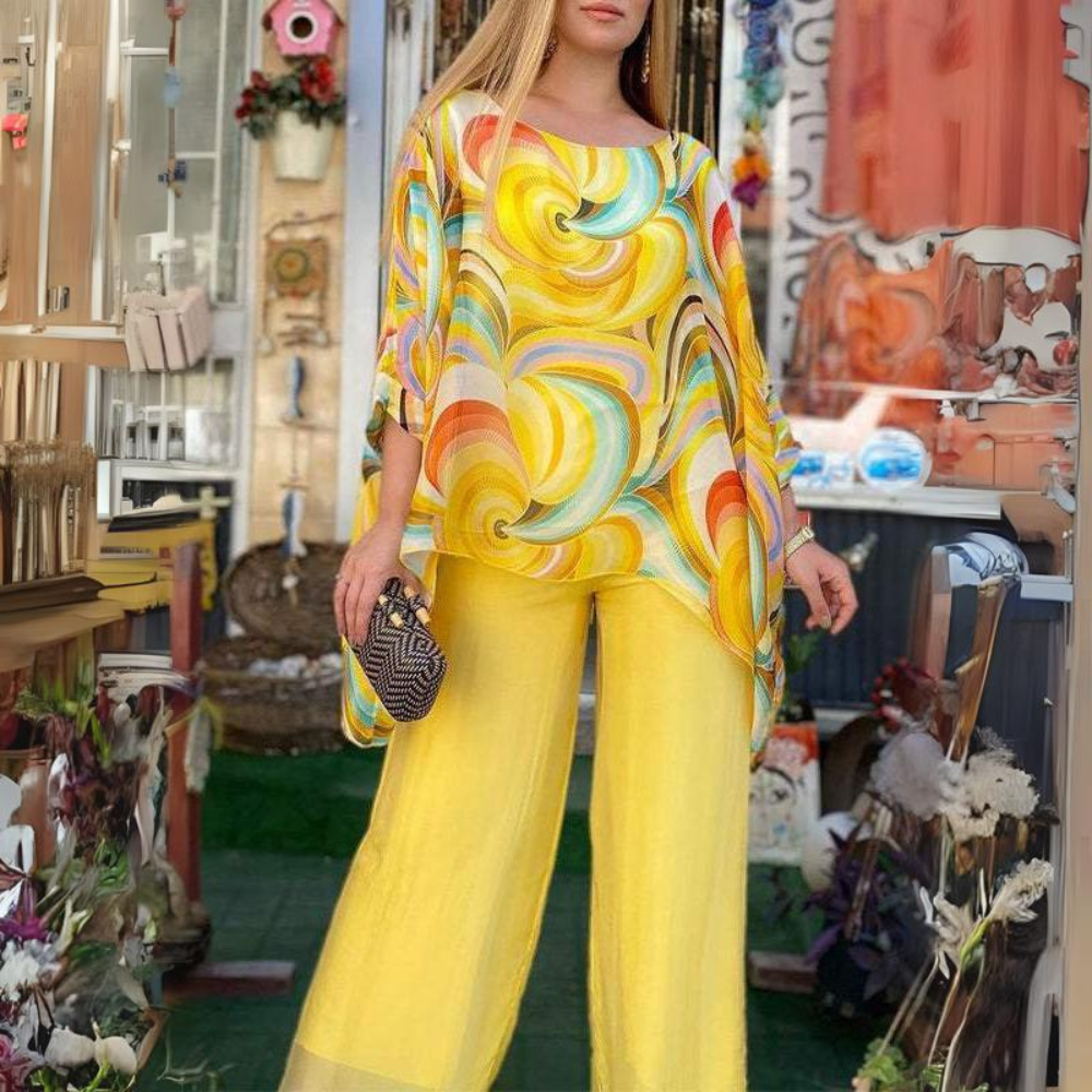 Fila - Set elegante da donna con camicia e pantaloni
