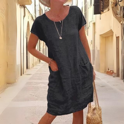 Nyah - Abito elegante da donna con scollo rotondo