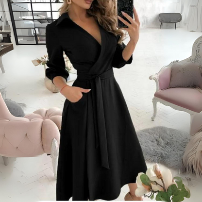 Odalys - Abito elegante con cintura in tessuto