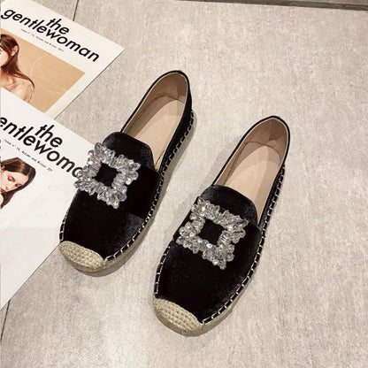 Pepa | Espadrillas in tela con emblema in cristallo