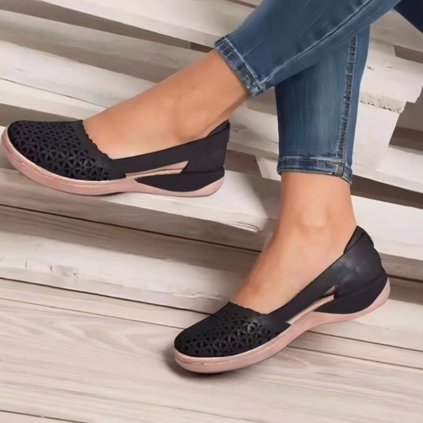 Daantje | Espadrillas in pelle vintage con design scavato