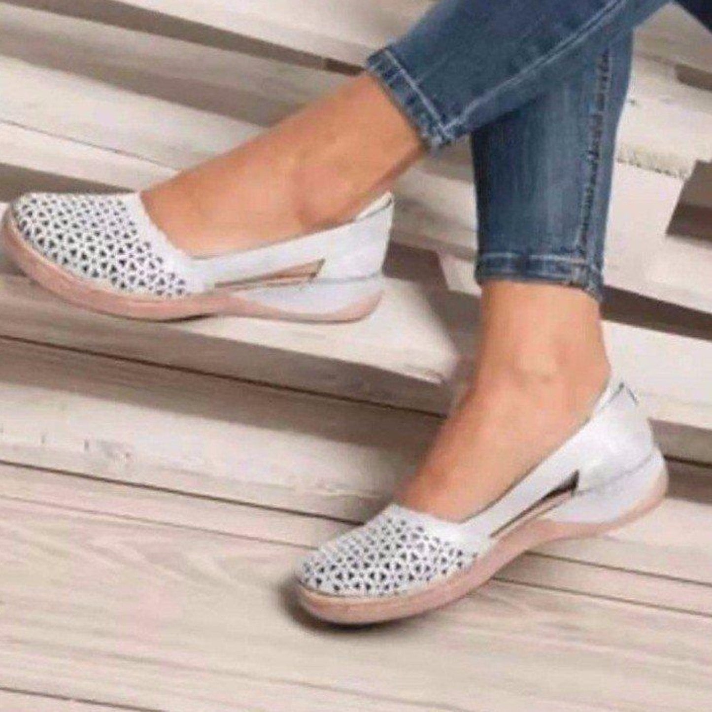 Daantje | Espadrillas in pelle vintage con design scavato