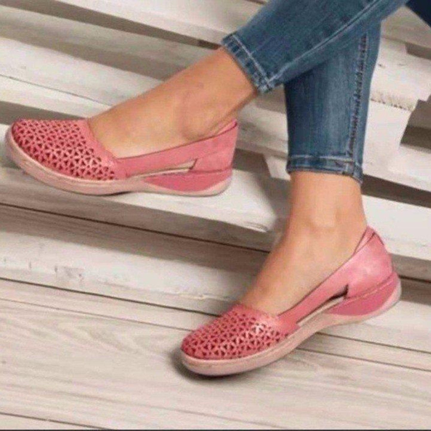 Daantje | Espadrillas in pelle vintage con design scavato