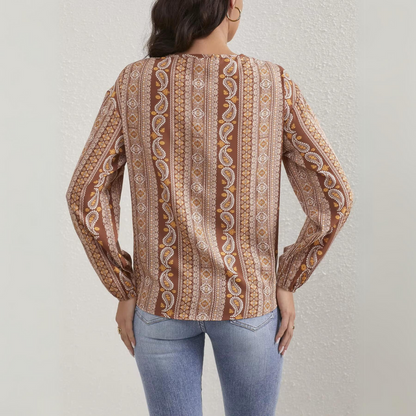 Pia - Camicetta da donna casual legata