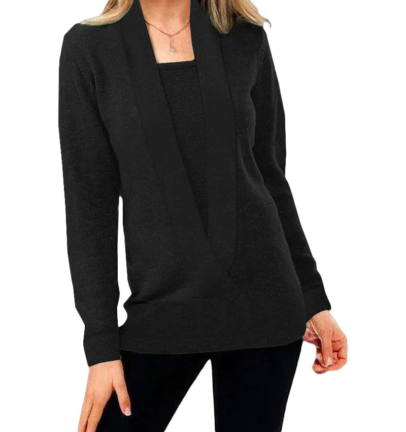 Maglia Dalton con profondo scollo a V e maniche lunghe