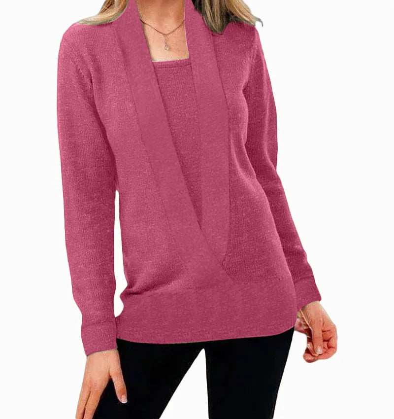 Maglia Dalton con profondo scollo a V e maniche lunghe