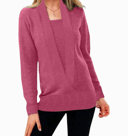 Maglia Dalton con profondo scollo a V e maniche lunghe