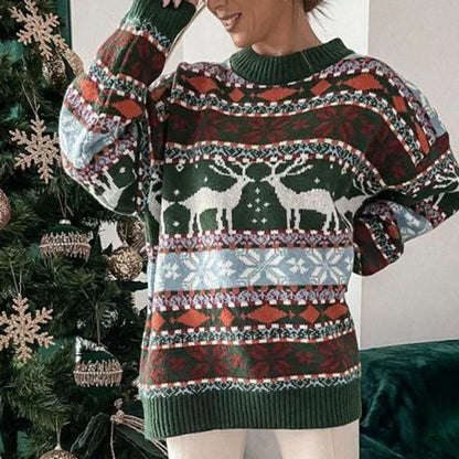Del- Maglia natalizia da donna - stampa all-over