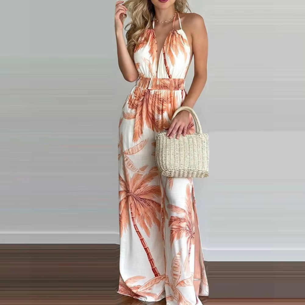 Tatiana - Tuta floreale elegante con aletta
