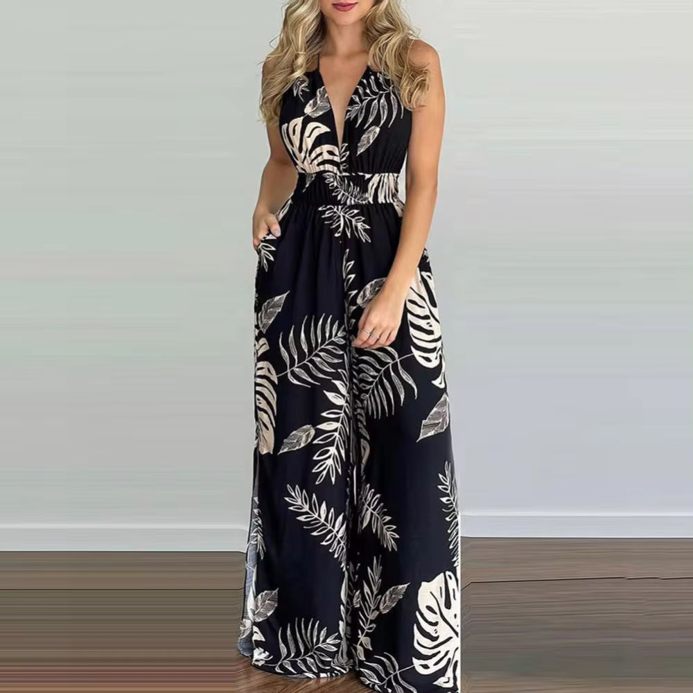 Tatiana - Tuta floreale elegante con aletta
