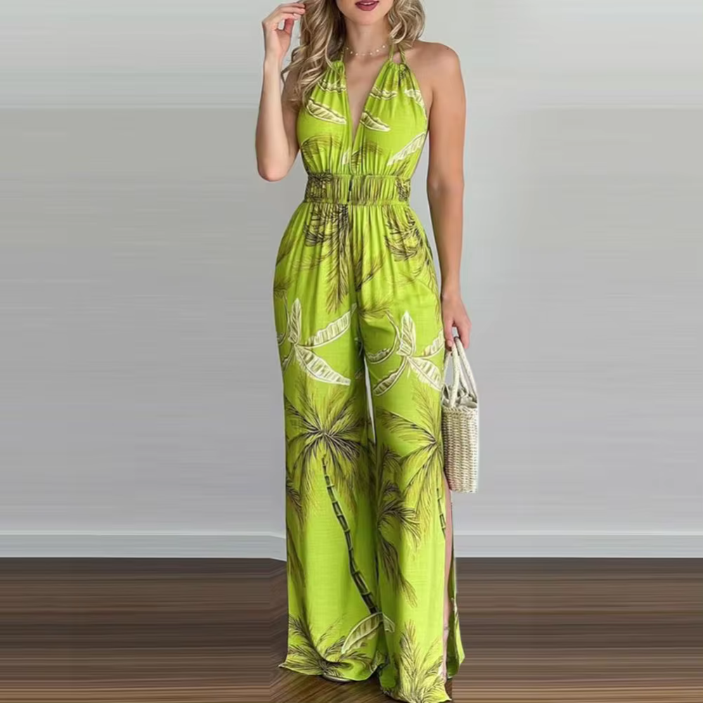 Tatiana - Tuta floreale elegante con aletta