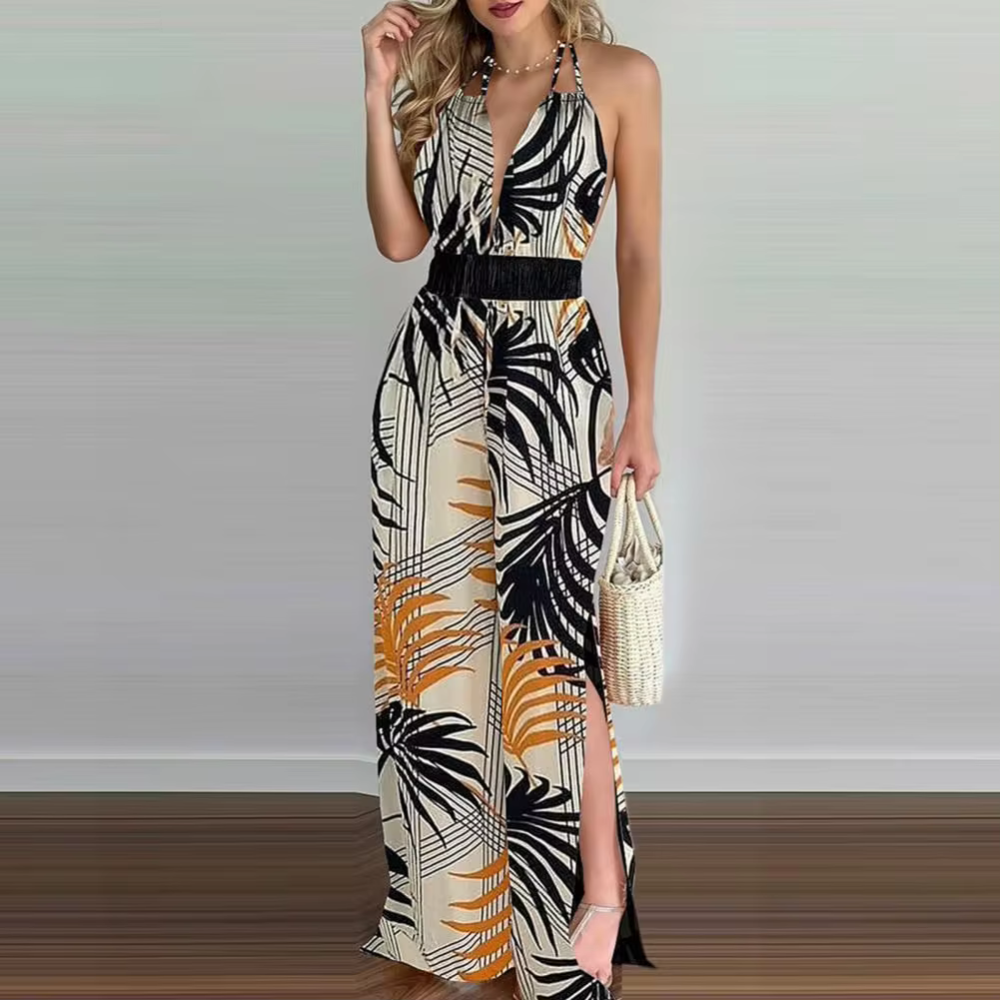 Tatiana - Tuta floreale elegante con aletta