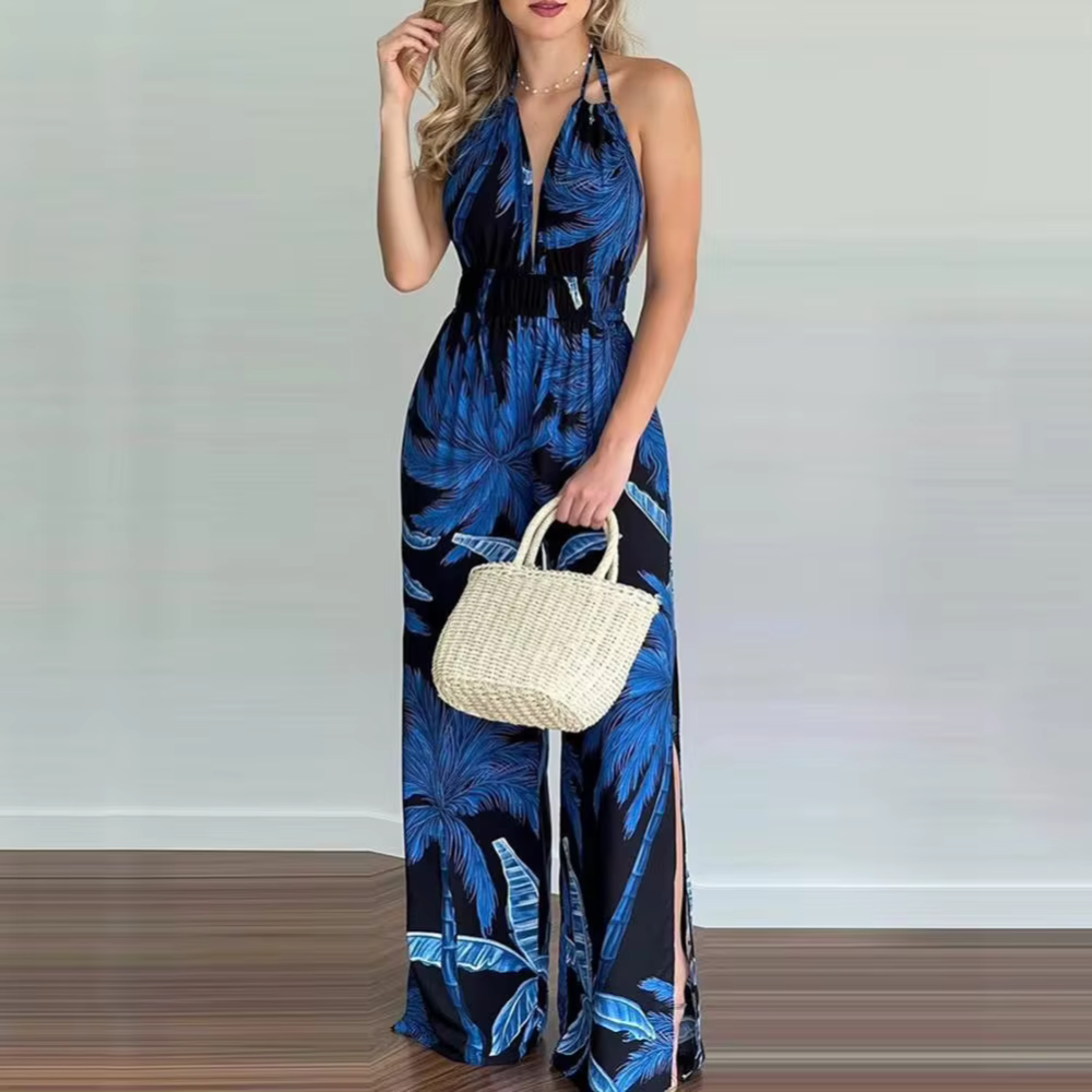 Tatiana - Tuta floreale elegante con aletta