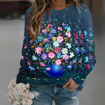 Zephyrine - Manica lunga floreale casual