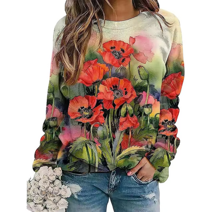 Zephyrine - Manica lunga floreale casual